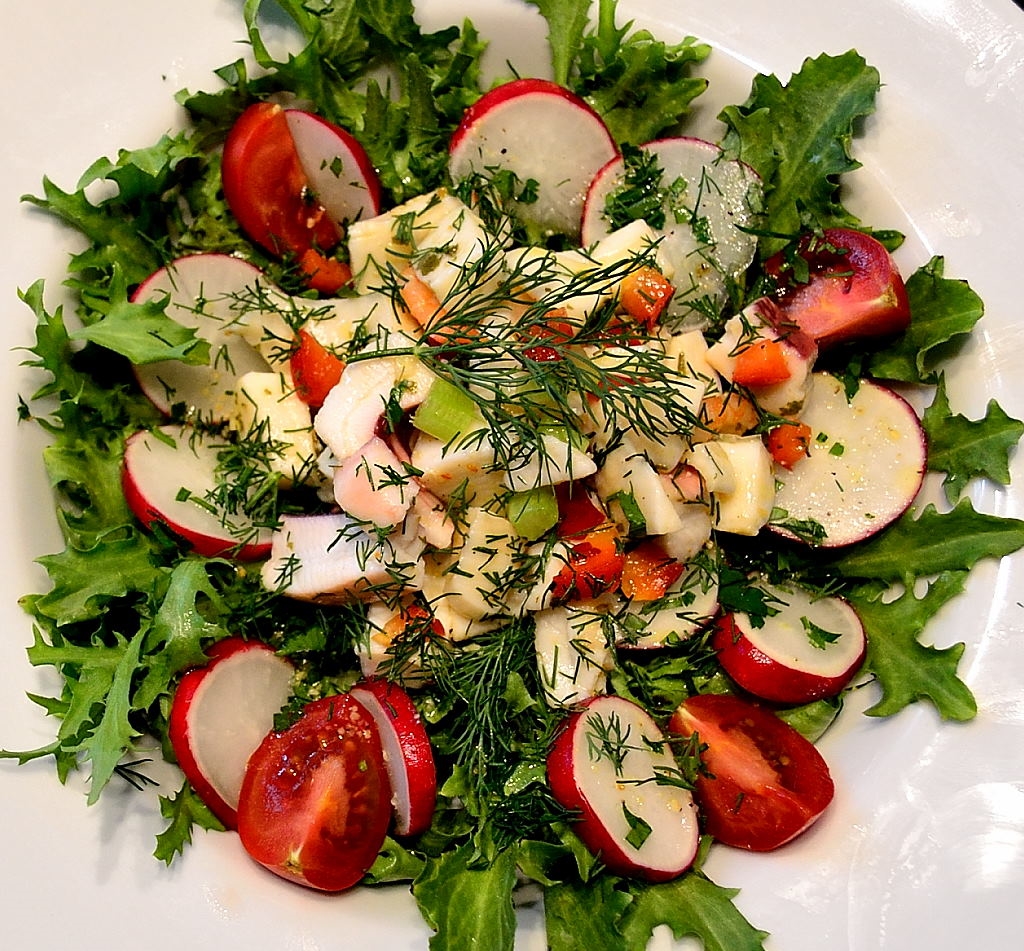 Salat Calamari Shrimps Frisee Radieschen Tomaten 3 « heat&amp;#39;n&amp;#39;eat